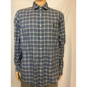Polo Ralph Lauren Men’s Button Down Shirt Longsleeve Blue 100% Cotton Size XL